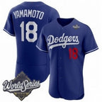 Los Angeles Dodgers #18 Yoshinobu Yamamoto Royal MWATKINS 2025 World Series Limited Stitched Jersey