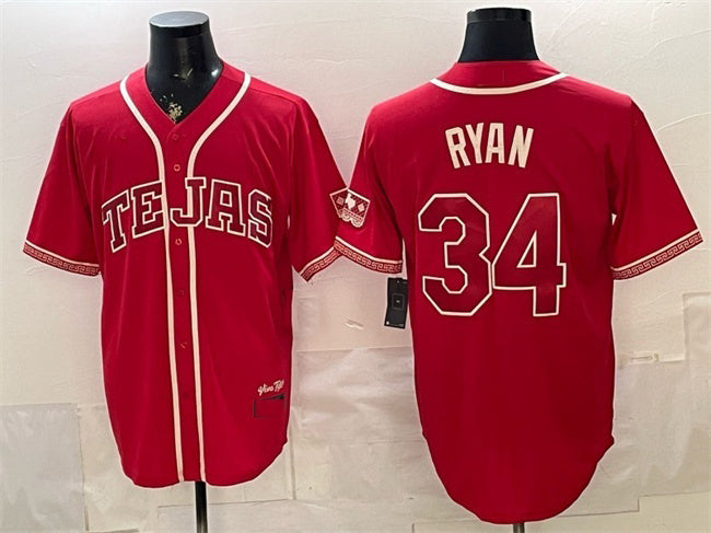 Texas Rangers #34 Nolan Ryan Red MWATKINS 2026 City Connect Stadium Stitched Jersey