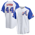 Atlanta Braves #44 Hank Aaron White MWATKINS 2023 City Connect Cool Base Stitched Jersey