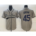 Chicago White Sox #45 Michael Jordan Grey MWATKINS Cool Base Stitched Jersey