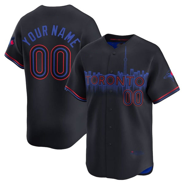 Custom Toronto Blue Jays Active Player Black MWATKINS 2024 City Connect Limited Stitched Jersey