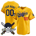 Custom Los Angeles Dodgers x One Piece Gold MWATKINS Zoro Patch Vapor Premier Limited Jersey - Stitched