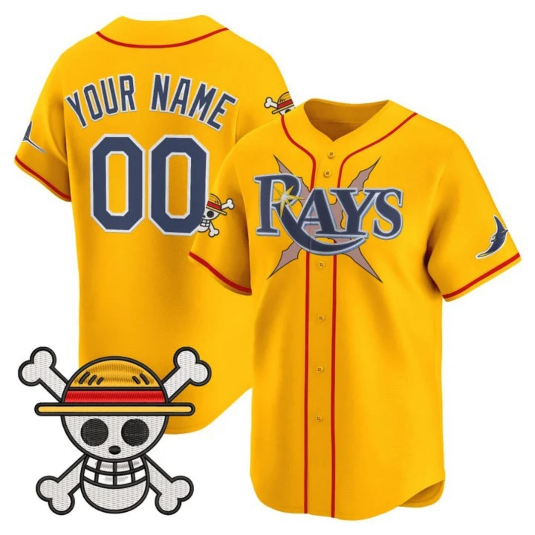 Custom Tampa Bay Rays x One Piece Gold MWATKINS Vapor Premier Limited Jersey - Stitched