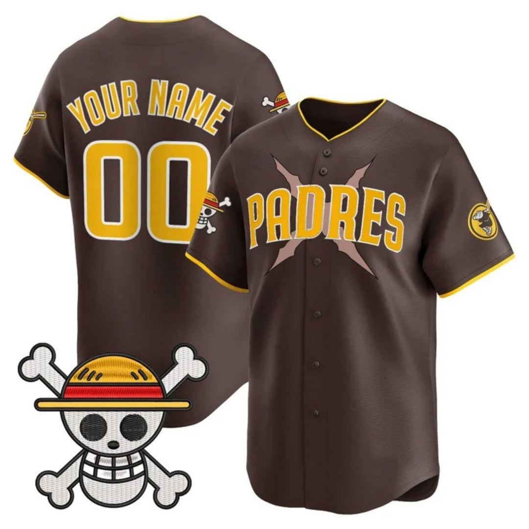 Custom San Diego Padres x One Piece Brown MWATKINS Vapor Premier Limited Jersey - Stitched