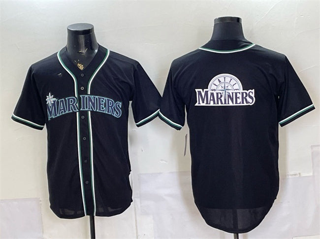 Seattle Mariners Team Big Logo 2026 Fashion Replica Black MWATKINS Out Stitched Jersey