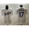 Los Angeles Dodgers #17 Shohei Ohtani White Gold MWATKINS Cool Base With Patch Stitched Jersey