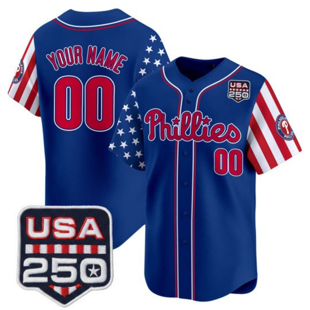Custom Philadelphia Phillies America 250 Edition Vapor Premier Limited Royal MWATKINS Stitched Jerseys