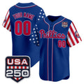 Custom Philadelphia Phillies America 250 Edition Vapor Premier Limited Royal MWATKINS Stitched Jerseys