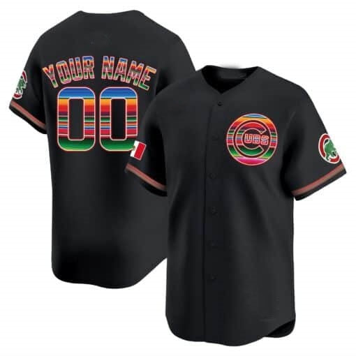 Custom Chicago Cubs Mexico Vapor Premier Limited Jersey ¨C Black MWATKINS