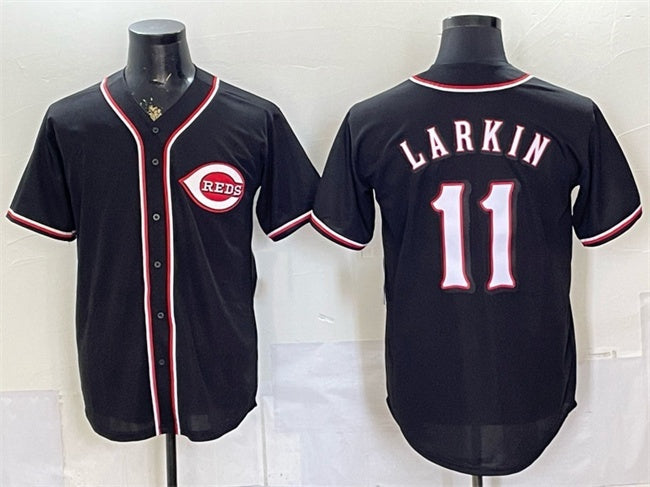 Cincinnati Reds #11 Barry Larkin 2026 Fashion Replica Black MWATKINS Out Stitched Jersey