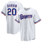 Texas Rangers #20 Ezequiel Duran White MWATKINS Home Replica Jersey