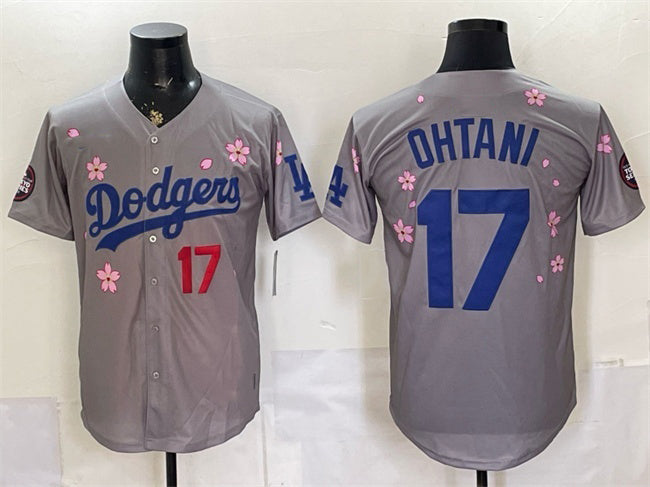Los Angeles Dodgers #17 Shohei Ohtani Grey MWATKINS 2025 Tokyo Series Limited Stitched Jersey