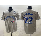 Toronto Blue Jays #22 Ernie Clement Grey MWATKINS 2025 World Series Cool Base Stitched Jersey