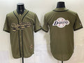 Los Angeles Dodgers Team Big Logo Olive MWATKINS 2026 Armed Forces Day Stitched Jersey