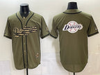 Los Angeles Dodgers Team Big Logo Olive MWATKINS 2026 Armed Forces Day Stitched Jersey