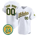Custom Oakland Athletics Active Player White MWATKINS Rickey Henderson Patch Vapor Premier Limited Stitched Jersey