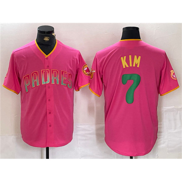San Diego Padres #7 Ha-Seong Kim Pink MWATKINS Cool Base Stitched Jersey