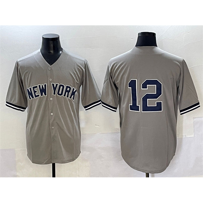 New York Yankees #12 Trent Grisham Grey MWATKINS Cool Base Stitched Jersey