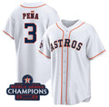 Houston Astros #3 Jeremy Pena White MWATKINS 2022 World Series Champions Cool Base Stitched Jersey