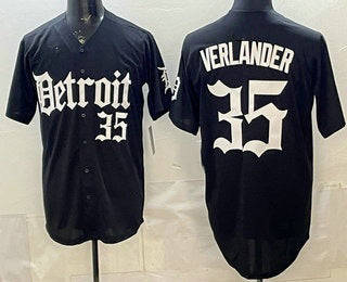 Detroit Tigers #35 Justin Verlander Black MWATKINS Limited Cool Base Stitched Jersey