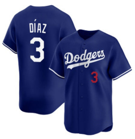Los Angeles Dodgers #3 Edwin D¨ªaz Royal MWATKINS Cool Base Stitched Jersey