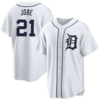 Detroit Tigers #21 Jackson Jobe White MWATKINS Cool Base Stitched Jersey