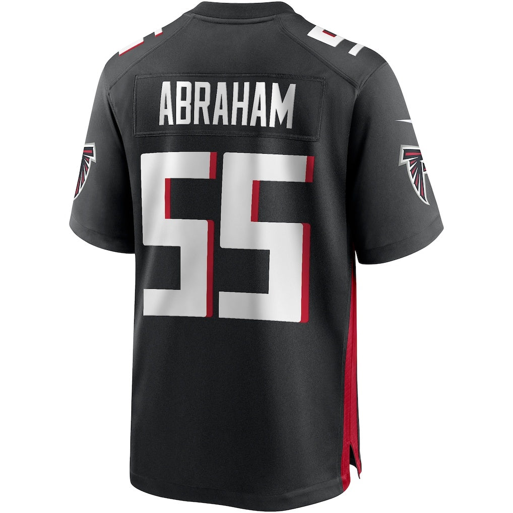 A.Falcons #55 John Abraham Black MWATKINS Game Retired Player Jersey