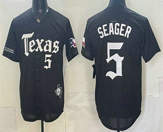 Texas Rangers #5 Corey Seager Black MWATKINS Gothic Mexico 2025 Vapor Premier Limited Jersey
