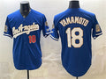 Los Angeles Dodgers #18 Yoshinobu Yamamoto Royal MWATKINS 2026 Gold Collection 9x & B2B Champs Patch Stitched Jersey