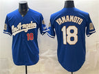 Los Angeles Dodgers #18 Yoshinobu Yamamoto Royal MWATKINS 2026 Gold Collection 9x & B2B Champs Patch Stitched Jersey