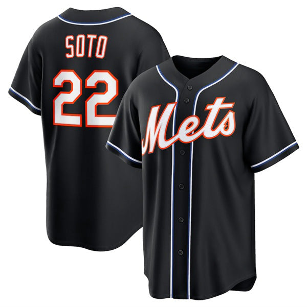New York Mets #22 Juan Soto 2026 Black MWATKINS Out Stitched Jersey