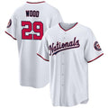 Washington Nationals #29 James Wood White MWATKINS 2024 Home Limited Stitched Jersey