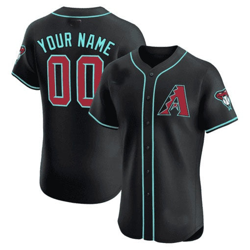 Custom Arizona Diamondbacks 2024 Flex Base Jersey ¨C Black MWATKINS