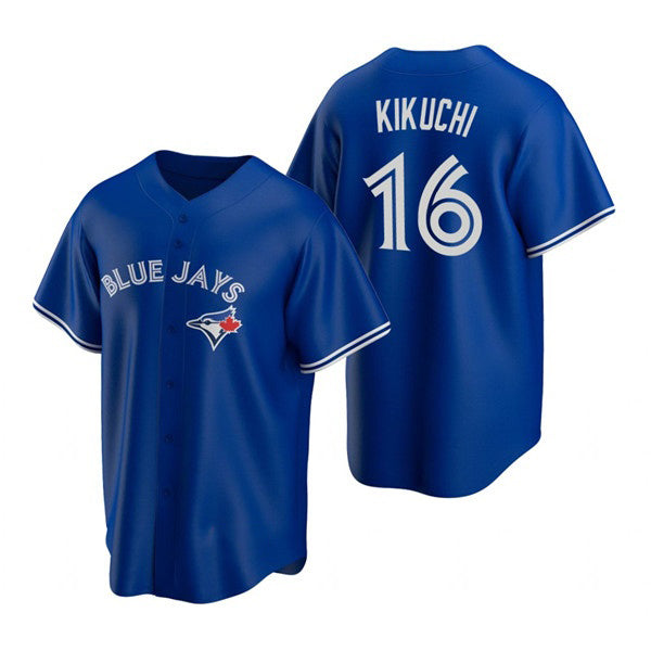 Toronto Blue Jays #16 Yusei Kikuchi Royal MWATKINS Cool Base Stitched Jersey