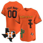 Custom Houston Astros Cactus Jack Patch Vapor Premier Limited Jersey V9 ¨C Orange MWATKINS