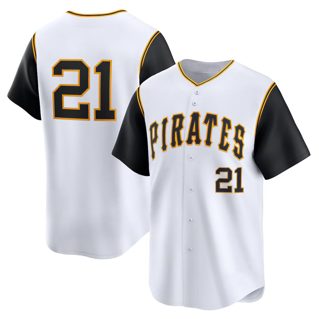 Pittsburgh Pirates #21 Roberto Clemente White MWATKINS Cooperstown Collection Limited Jersey
