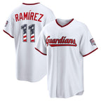 Cleveland Guardians #11 Jos¨¦ Ram¨ªrez USA 250 Fourth of July Home Stadium Jersey - White MWATKINS
