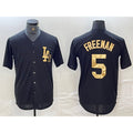 Los Angeles Dodgers #5 Freddie Freeman Black Gold MWATKINS Cool Base Stitched Jersey