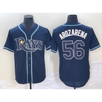 Tampa Bay Rays #56 Randy Arozarena Navy Blue MWATKINS Stitched Cool Base Jersey