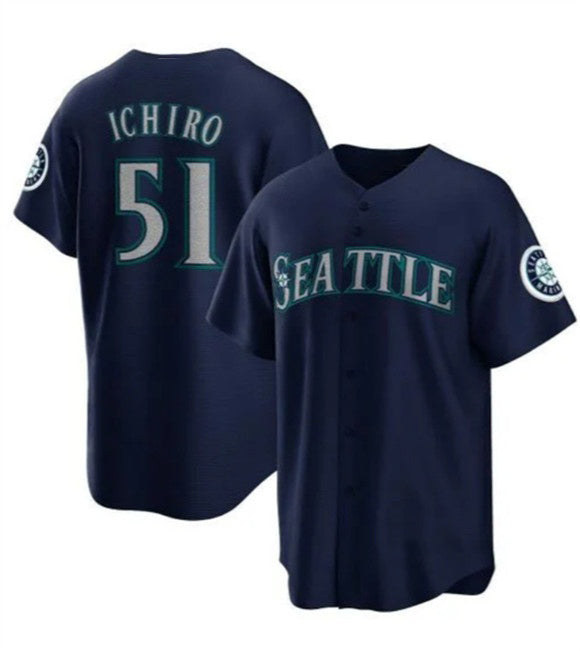 Seattle Mariners #51 Ichiro Suzuki Navy MWATKINS Cool Base Stitched Jersey