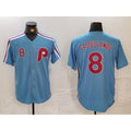 Philadelphia Phillies #8 Nick Castellanos Number Light Blue MWATKINS Cooperstown Cool Base Jersey