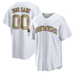 Custom Milwaukee Brewers Active Player White MWATKINS 2022 All-Star Cool Base Stitched Jersey