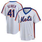 New York Mets #41 Tom Seaver White MWATKINS Home Cooperstown Collection Player Jersey