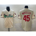 Philadelphia Phillies #45 Zack Wheeler Cream MWATKINS Phanatic Limited Stitched Jersey