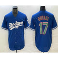 Los Angeles Dodgers #17 Shohei Ohtani Blue Green MWATKINS Stitched Cool Base Jerseys
