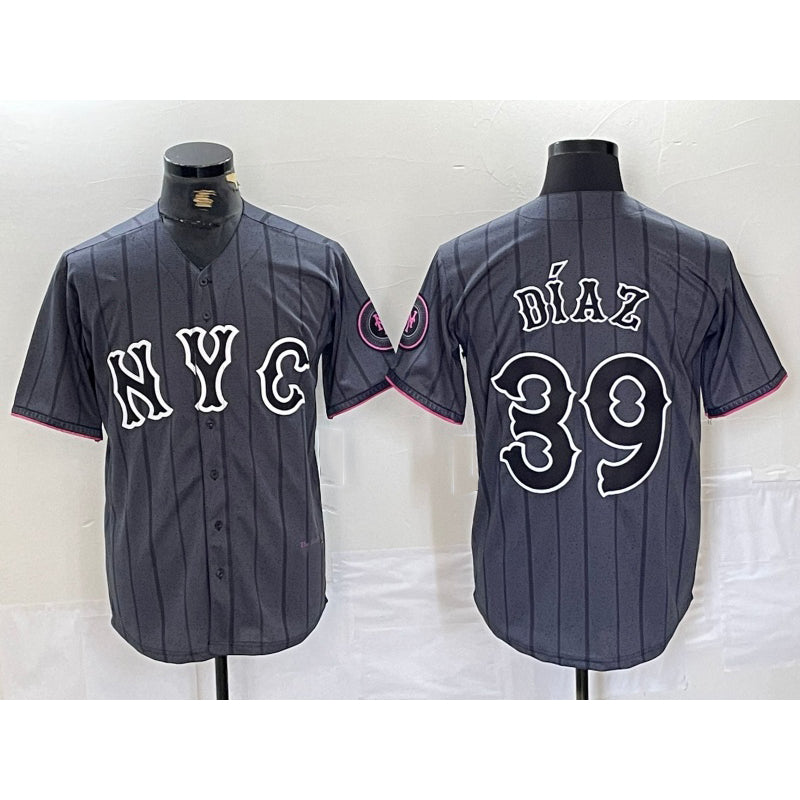 New York Mets #39 Edwin Diaz Gray MWATKINS 2024 City Connect Cool Base Jersey 2