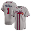Atlanta Braves #1 Ozzie Albies Gray MWATKINS Road Limited Player Jersey