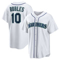 Seattle Mariners #10 Victor Robles White MWATKINS Home Replica Jersey