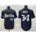 Boston Red Sox #34 David Ortiz Black MWATKINS Gothic Vapor Limited Stitched Jersey