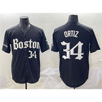 Boston Red Sox #34 David Ortiz Black MWATKINS Gothic Vapor Limited Stitched Jersey